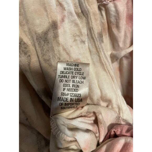 XCVI Shirt Womens XL Pink Tie Dye Crinkle Boho Peasant Long Sleeve Made USA - Picture 5 of 8